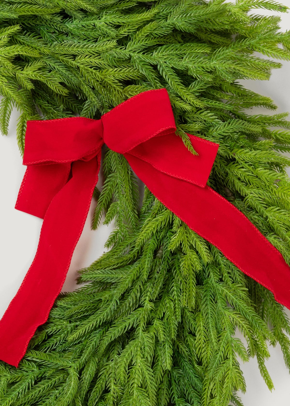 Afloral Real Touch Norfolk Pine Wreath with Bow - 30"