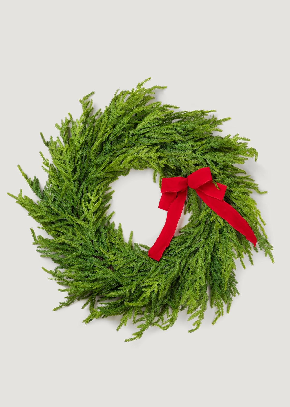 Afloral Real Touch Norfolk Pine Wreath with Bow - 30"